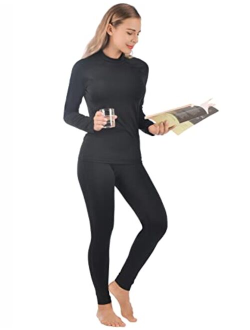 Women's Thermal Underwear Ultra Soft Long Johns Top with Fleece Lined Set