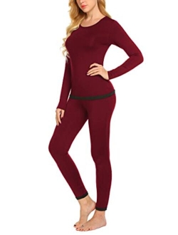 Women's Thermal Underwear Sets Micro Fleece Lined Long Johns Base Layer Thermals 2 Pieces Set