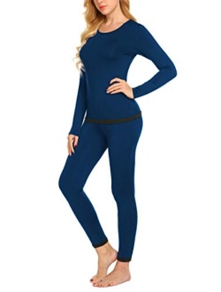 Women's Thermal Underwear Sets Micro Fleece Lined Long Johns Base Layer Thermals 2 Pieces Set