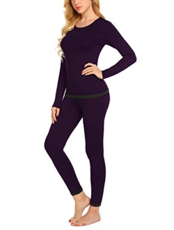 Women's Thermal Underwear Sets Micro Fleece Lined Long Johns Base Layer Thermals 2 Pieces Set