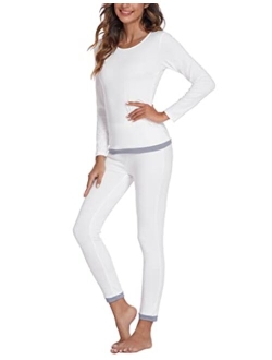 Women's Thermal Underwear Sets Micro Fleece Lined Long Johns Base Layer Thermals 2 Pieces Set