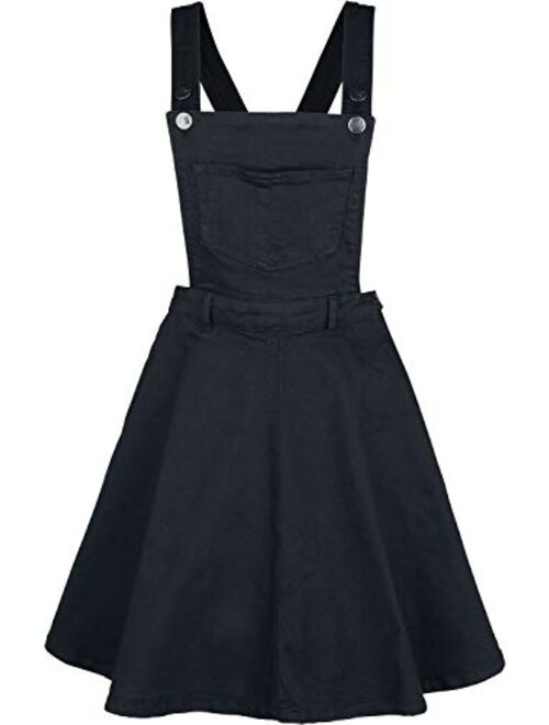 Hell Bunny Dakota Denim Pinafore Dress