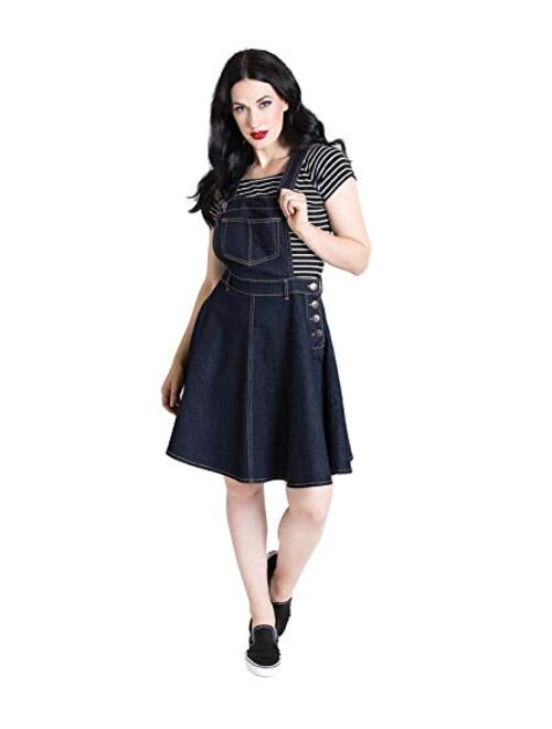 Hell Bunny Dakota Denim Pinafore Dress