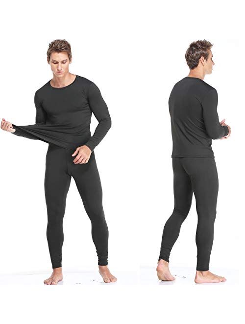 Mens Thermal Underwear Set with Lightweight Ultra Soft Fleece Lined,Long John Set, Moisture-Wicking Skiing Base Layer