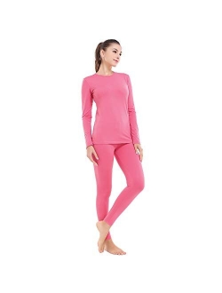 Subuteay Thermal Underwear for Women Long Johns Top & Bottom Fleece Lined Base Layer Leggings Set