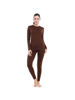 Subuteay Thermal Underwear for Women Long Johns Top & Bottom Fleece Lined Base Layer Leggings Set