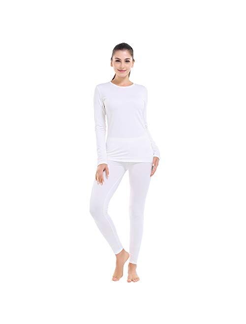 Subuteay Thermal Underwear for Women Long Johns Top & Bottom Fleece Lined Base Layer Leggings Set