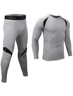 Men's Thermal Top and Bottom Set Underwear Long Johns Base Layer with Soft Fleece Lined