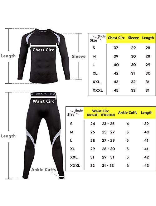 Men's Thermal Top and Bottom Set Underwear Long Johns Base Layer with Soft Fleece Lined