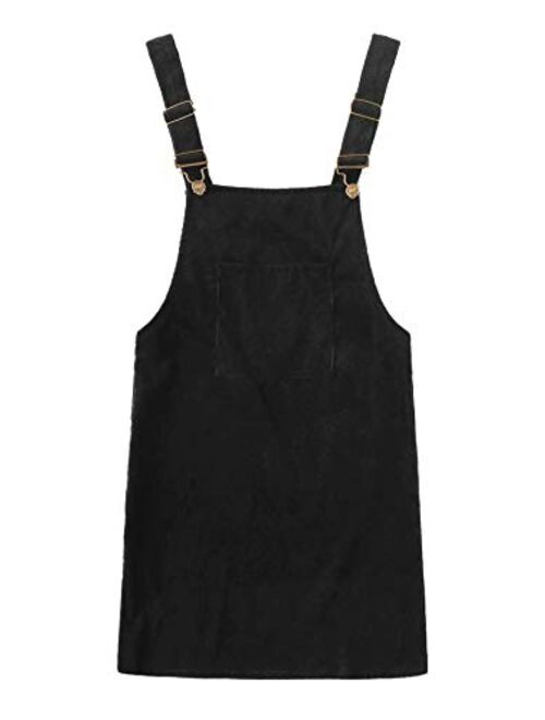 Floerns Women's Corduroy Bib Pocket Pinafore Overall Dress