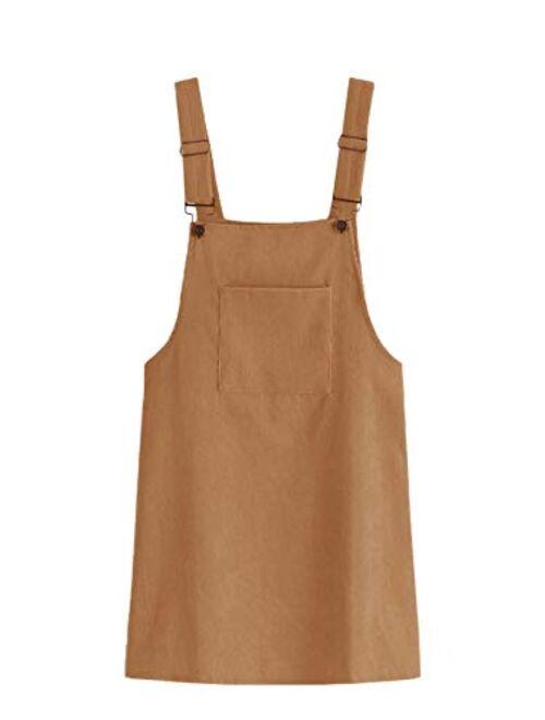 Floerns Women's Corduroy Bib Pocket Pinafore Overall Dress