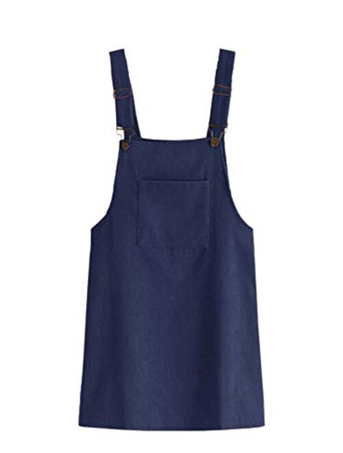 Floerns Women's Corduroy Bib Pocket Pinafore Overall Dress