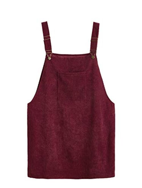 Floerns Women's Corduroy Bib Pocket Pinafore Overall Dress