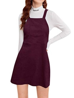 YOINS Overall Pinafore Dresses for Women Adjustable Straps Pleated Mini Cute Suspender Skirts