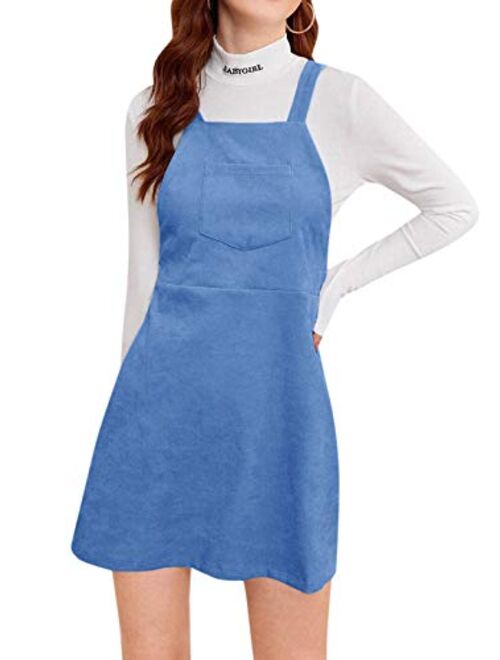 YOINS Overall Pinafore Dresses for Women Adjustable Straps Pleated Mini Cute Suspender Skirts