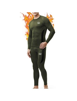 Men's Thermal Underwear Wintergear Fleece Long Johns Compression Base Layer Set Skiing Warm Top & Bottom