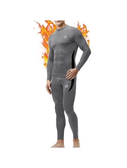 Men's Thermal Underwear Wintergear Fleece Long Johns Compression Base Layer Set Skiing Warm Top & Bottom