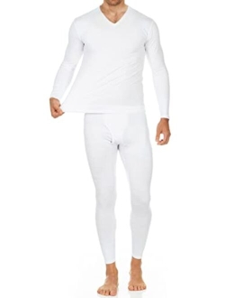 Thermajohn Mens Ultra Soft V-Neck Thermal Underwear with Fleece Lined Long Johns Set