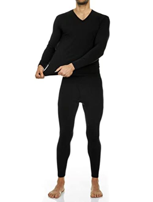 Thermajohn Mens Ultra Soft V-Neck Thermal Underwear with Fleece Lined Long Johns Set