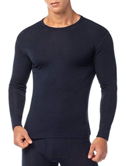 Men's 100% Merino Wool Thermal Underwear Top Crew Neck Base Layer Long Sleeve Undershirt M29M67