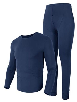 poriff Men's Thermal Underwear Ultra Soft Lightweight Thin Long John Set