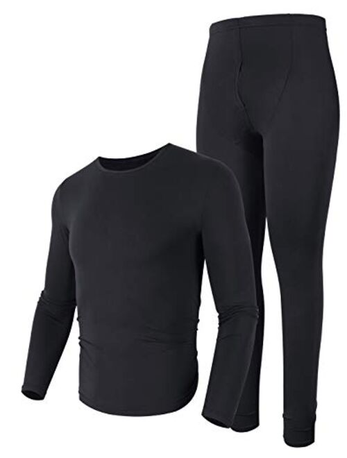 poriff Men's Thermal Underwear Ultra Soft Lightweight Thin Long John Set