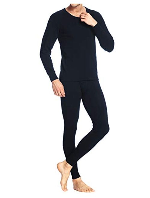 poriff Men's Thermal Underwear Ultra Soft Lightweight Thin Long John Set