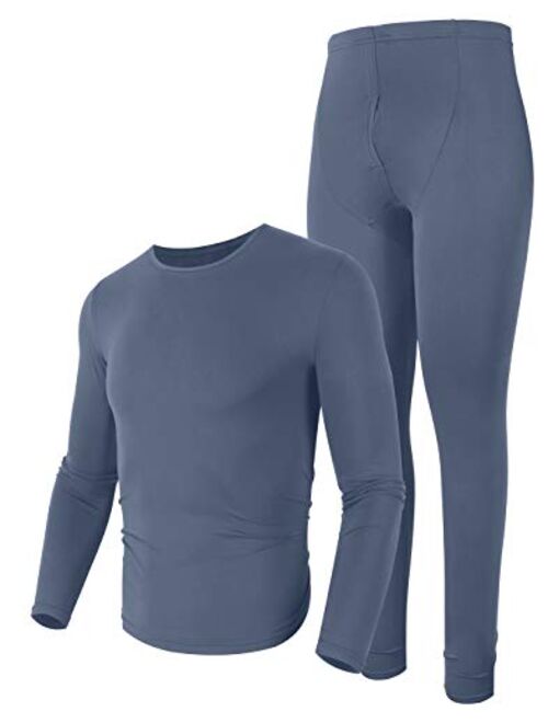 poriff Men's Thermal Underwear Ultra Soft Lightweight Thin Long John Set