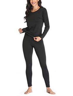 Women 's Thermal Underwear Set with Lightweight Ultra Soft Fleece Lined,Long John Set, Moisture-Wicking Skiing Base Layer