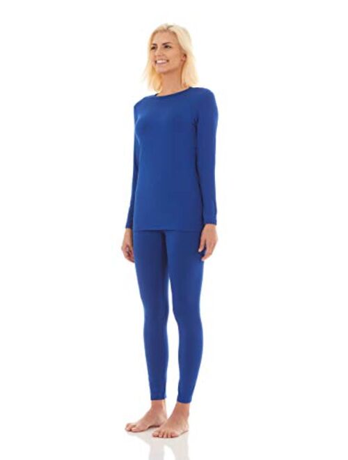 Bodtek Womens Thermal Underwear Set Premium Long John Base Layer Fleece Lined Top and Bottom