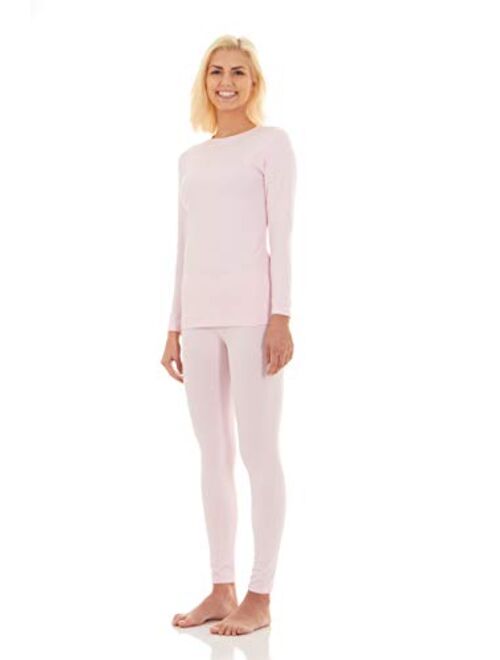 Bodtek Womens Thermal Underwear Set Premium Long John Base Layer Fleece Lined Top and Bottom