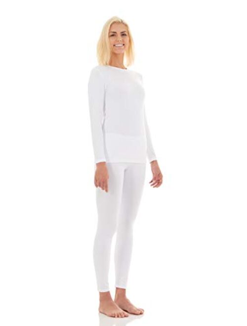 Bodtek Womens Thermal Underwear Set Premium Long John Base Layer Fleece Lined Top and Bottom