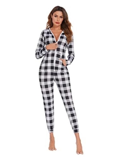 Onesies Zip-up Hoodie Union Jumpsuit One Piece Bodysuits Outfits Sleepwear for Women