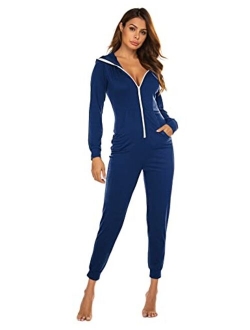 Onesies Zip-up Hoodie Union Jumpsuit One Piece Bodysuits Outfits Sleepwear for Women