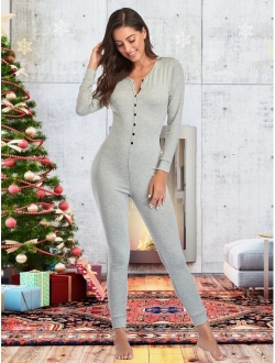 FOREYOND Plus Size Thermal Underwear for Women Long Johns Sets Fleece Lined  Base Layer Pajama Top and Bottom