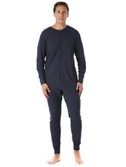 #followme Men's Solid Thermal Henley Adult Onesie