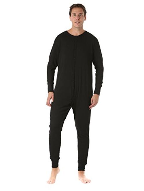 #followme Men's Solid Thermal Henley Adult Onesie