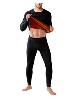Men's Ultra Heavyweight Thermal Underwear Double Layer Long John Set Fleece Lined Base Layer Top and Bottom M63