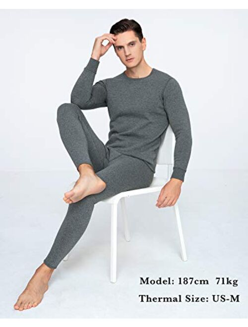 Buy LAPASA Men's Ultra Heavyweight Thermal Underwear Double Layer Long John  Set Fleece Lined Base Layer Top and Bottom M63 online