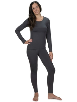 Women's Ultra Soft Thermal Underwear Long Johns Set with Fleece Lined (Blue Mideum)