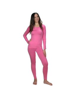 Women's Ultra Soft Thermal Underwear Long Johns Set with Fleece Lined (Blue Mideum)