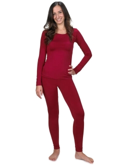 Women's Ultra Soft Thermal Underwear Long Johns Set with Fleece Lined (Blue Mideum)