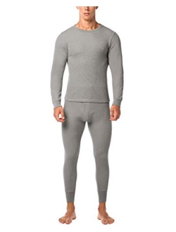 Men's Thermal Underwear Long John Set Waffle Knit Base Layer Top and Bottom M60