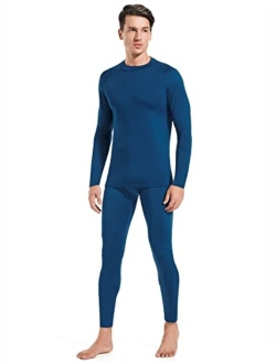 Mens Thermal Underwear Fleece Lined Base Layer Long Johns Set Top and Bottom Winter Sports Suits