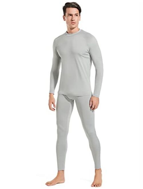 Mens Thermal Underwear Fleece Lined Base Layer Long Johns Set Top and Bottom Winter Sports Suits