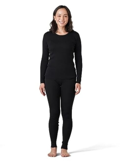 Women's 100% Merino Wool Base Layer Long John Set Thermal Underwear Top and Bottom L58