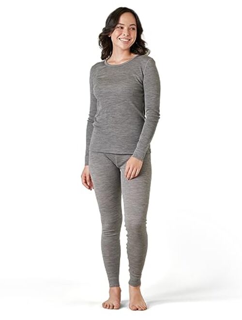 LAPASA Women's 100% Merino Wool Base Layer Long John Set Thermal Underwear Top and Bottom L58