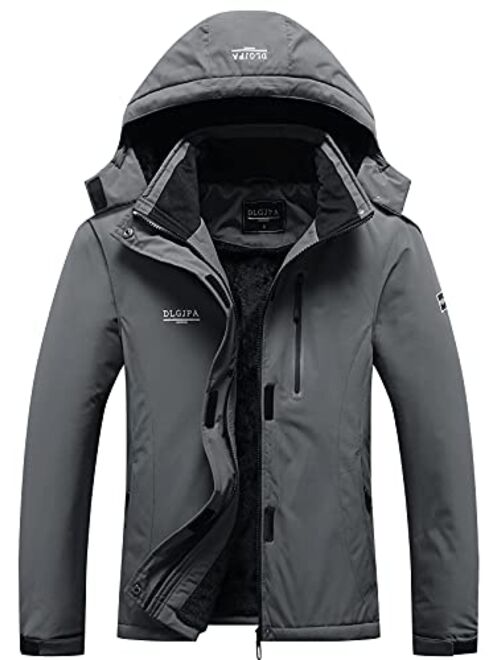 DLGJPA Women's Mountain Waterproof Ski Jacket Hooded Windbreakers Windproof Raincoat Winter Warm Snow Coat