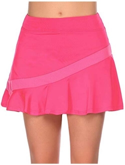 Women's Athletic Golf Skorts Lightweight Skirt Pleated with Pockets for Running Tennis Workout