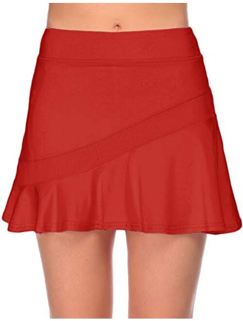 Ekouaer Women's Athletic Golf Skorts Lightweight Skirt Pleated with Pockets for Running Tennis Workout